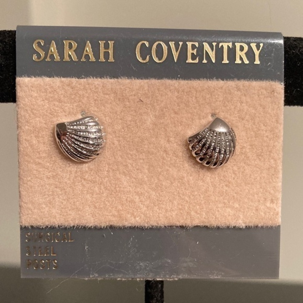 Sarah Coventry Silver Seashell Earrings